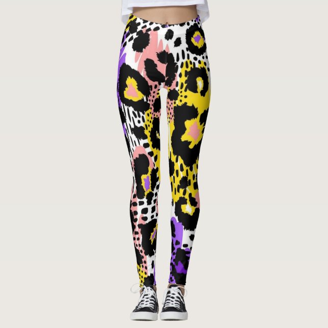 Legging Padrão de impressão animal (Frente)