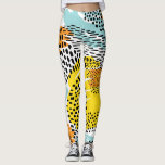 Legging Padrão de impressão animal abstrato<br><div class="desc">Design de padrões de impressão de cores e animais.</div>
