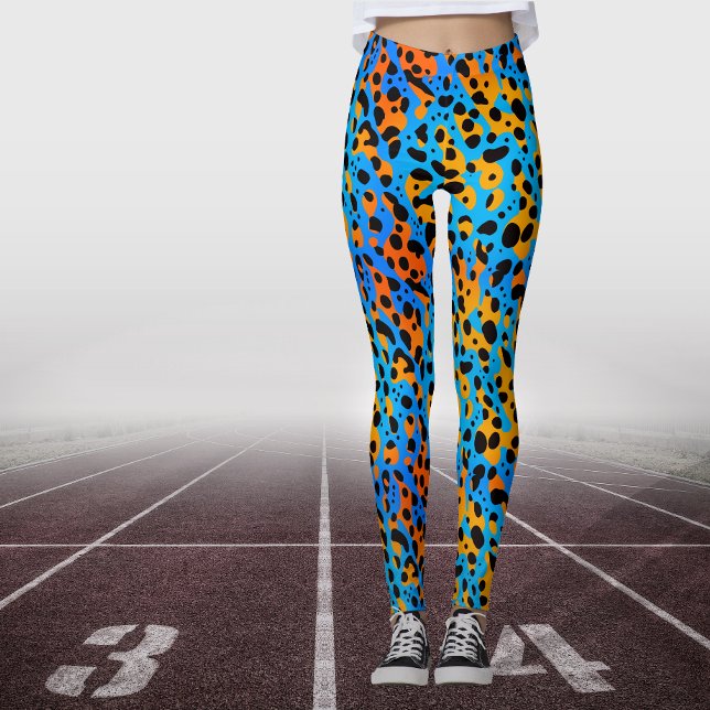 Legging Padrão de Impressão Animal com Gradiente Laranja A (Criador carregado)