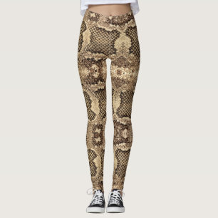 Legging Padrão de impressão animal de pele cobra exótica o