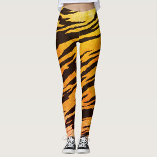 Legging Padrão de Impressão Animal de Stripes de Tigre