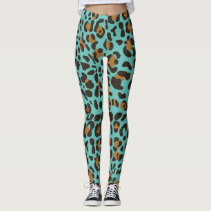 Legging Padrão de Impressão Animal Leopard Jaguar