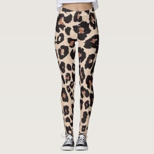 Legging Padrão de Impressão Animal Leopardo