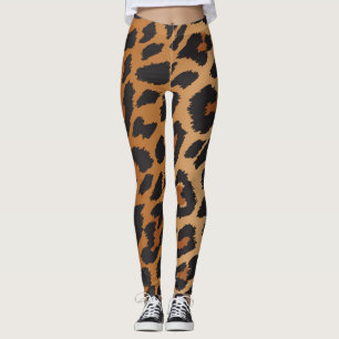 Legging Padrão de Impressão de Animal Selvagem com Manchas