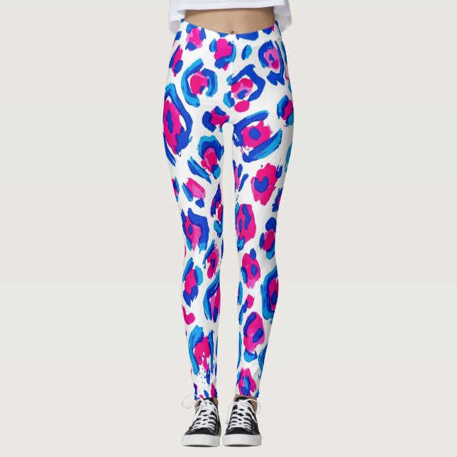 Legging Padrão de Impressão de Leopardo Neon (Frente)
