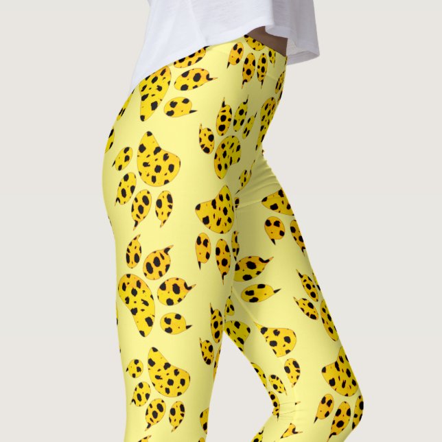 Legging Padrão de impressão de pata-leopardo (Criador carregado)