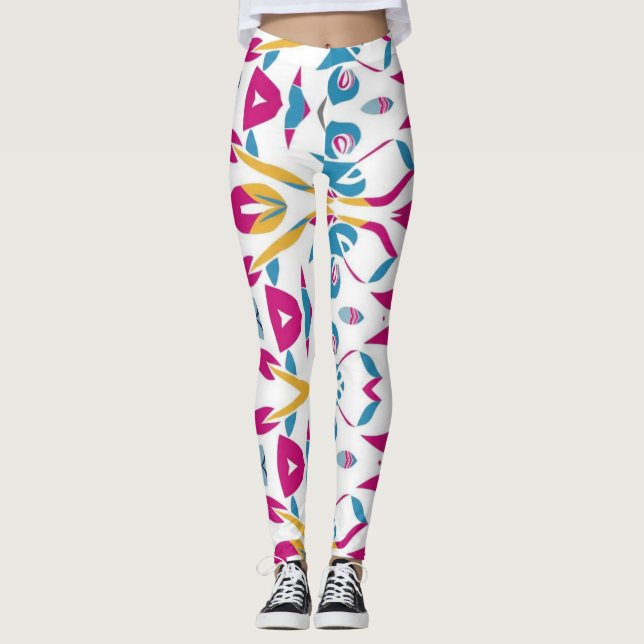 Legging Padrão de impressão de tecido de multicores (Frente)