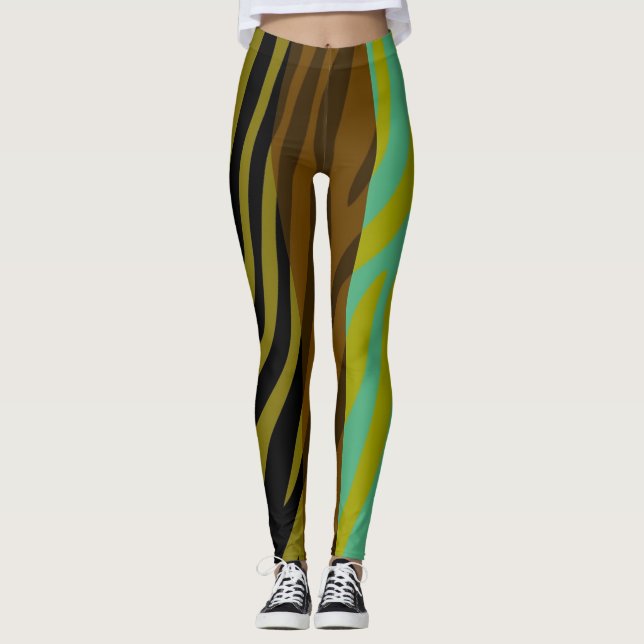 Legging Padrão de Impressão de Zebra Moderna #18 (Frente)