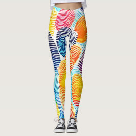 Legging Padrão de impressão digital colorido
