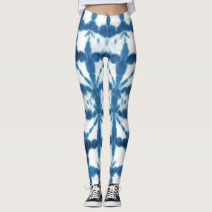 Legging Padrão de Impressão do colho azul Shobori