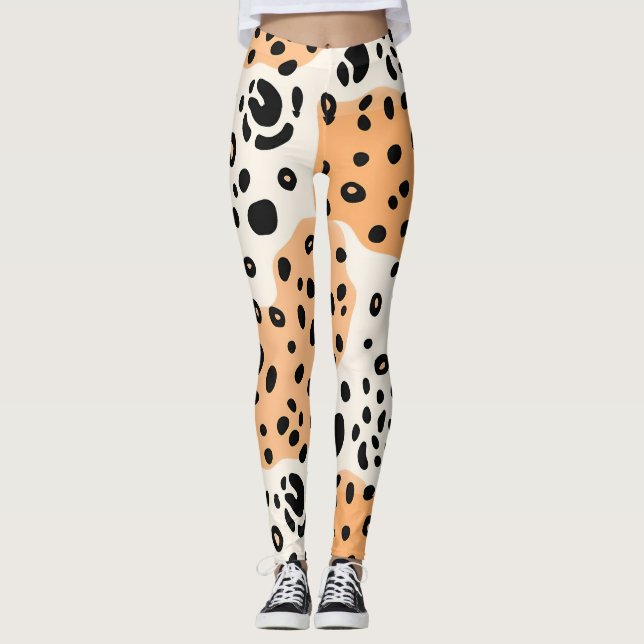 Legging Padrão de impressão do Leopard Abstrato moderno (Frente)
