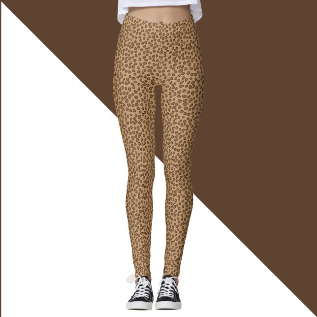 Legging Padrão de Impressão do Leopard Brown (Leggings with a fun leopard print pattern in brown)