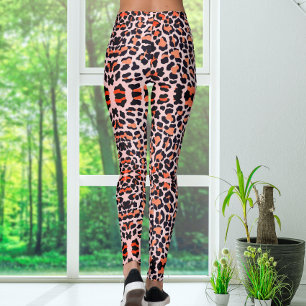 Legging Padrão de Impressão do Leopardo Natural