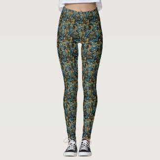 Legging Padrão de Impressão Floral Paisley