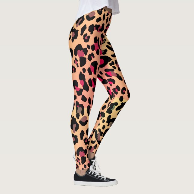 Legging Padrão de Impressão Leopard do Estilo de Miami Vib (Direita)