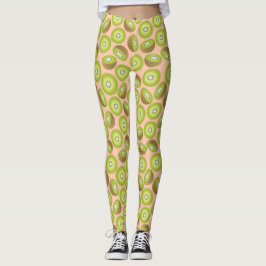 Legging Padrão de Kiwi Cortado em Cuta