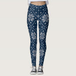 Legging Padrão de Knit de Suéter de Natal com Flocos de Ne<br><div class="desc">Flocos de neve vermelhos Padrões de Knit de Suéter de Natal.</div>