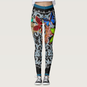 LEGGING PADRÃO DE LAÇO ANTICO COM MANCHAS DE BORRACHA