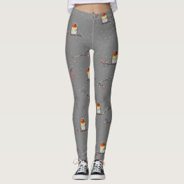 Legging padrão de latas e neve