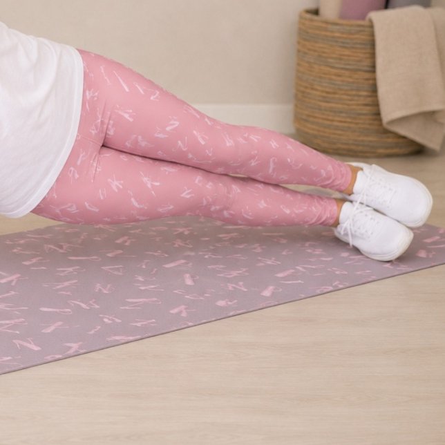 Legging Padrão de Letra Rosa de Aquarela Blush Moderna (Criador carregado)