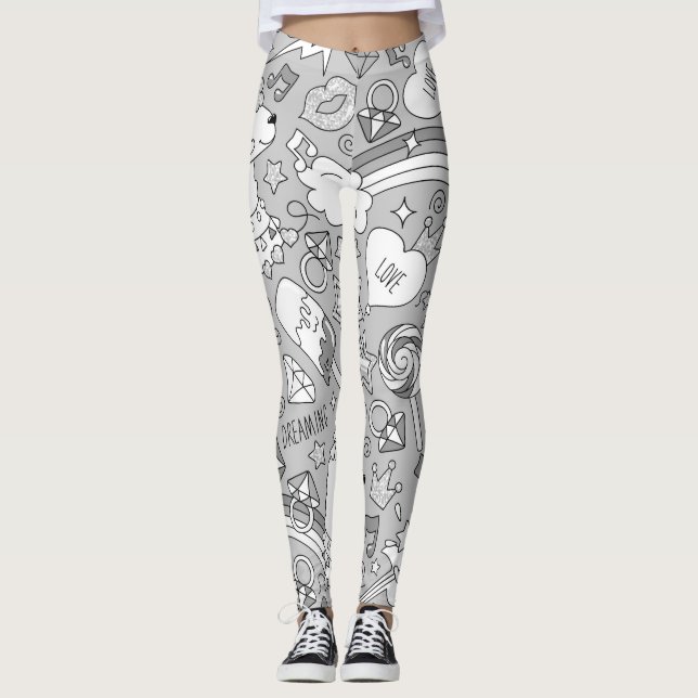Legging padrão de lhama 4 (Frente)