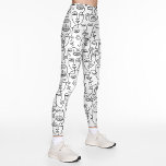 Legging Padrão de linha branca Abstrato preto moderno<br><div class="desc">Um padrão em preto e branco que é abstrato e apresenta desenhos de linhas de mulheres com vários rostos.</div>