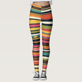 Legging Padrão de Linha Psicodélica do Groove Waves 70s