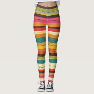 Legging Padrão de Linha Psicodélica do Groove Waves 70s