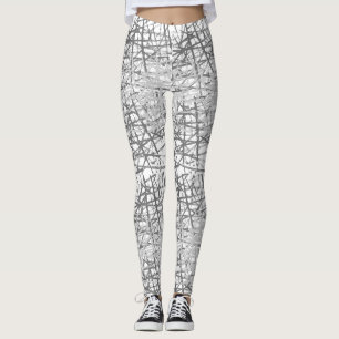 Legging Padrão de linhas 2 tons com branco BG