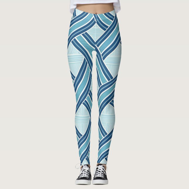 Legging Padrão de Linhas Azuis (Frente)