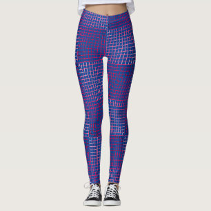 Legging Padrão de linhas de gradiente 02 Azul Rosa BG