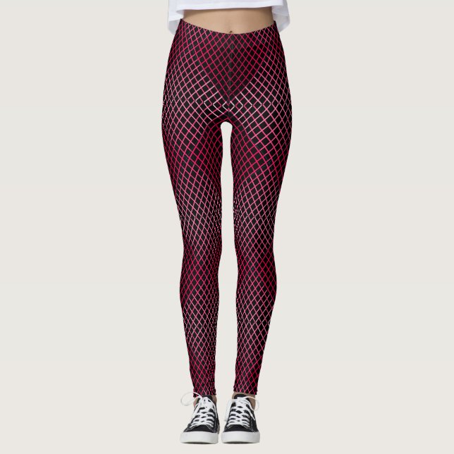 Legging Padrão de linhas de gradiente 02 rosa (Frente)