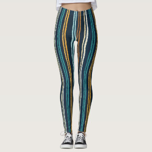 Legging padrão de Linhas Verticais Abstratas