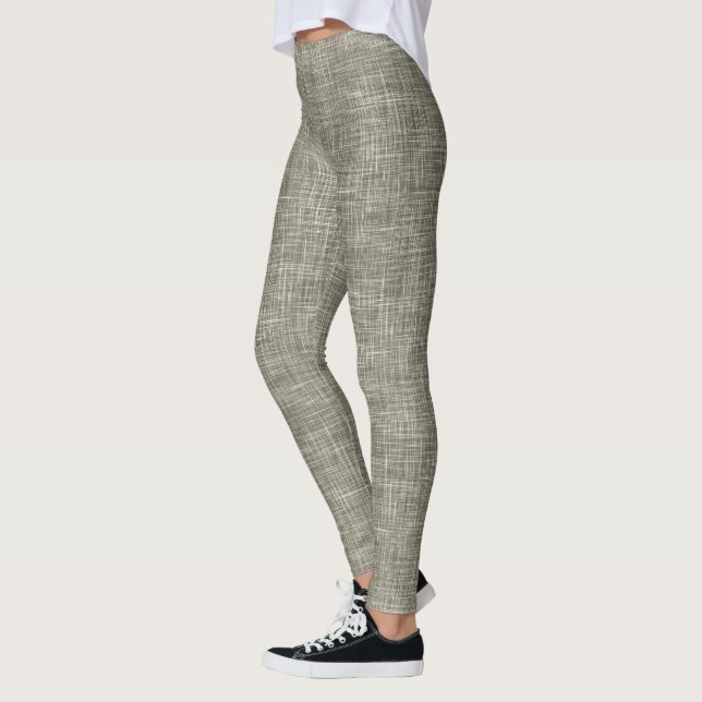 Legging Padrão de Linho Tweed Marrom (Esquerda)