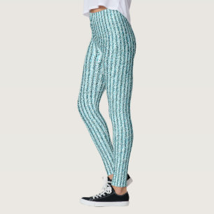 Legging Padrão de Listra de Veludo Aquático Casual