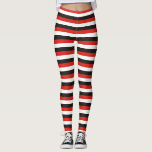 Legging padrão de listras da bandeira de amsterdã vermelho