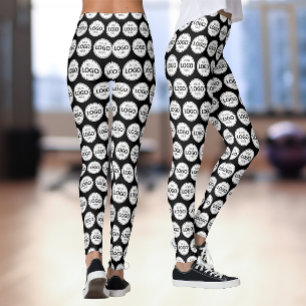 Legging Padrão de Logotipo Carregar Preto