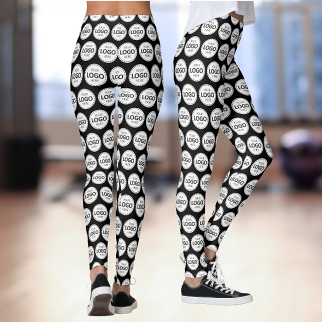 Legging Padrão de Logotipo Carregar Preto (Criador carregado)