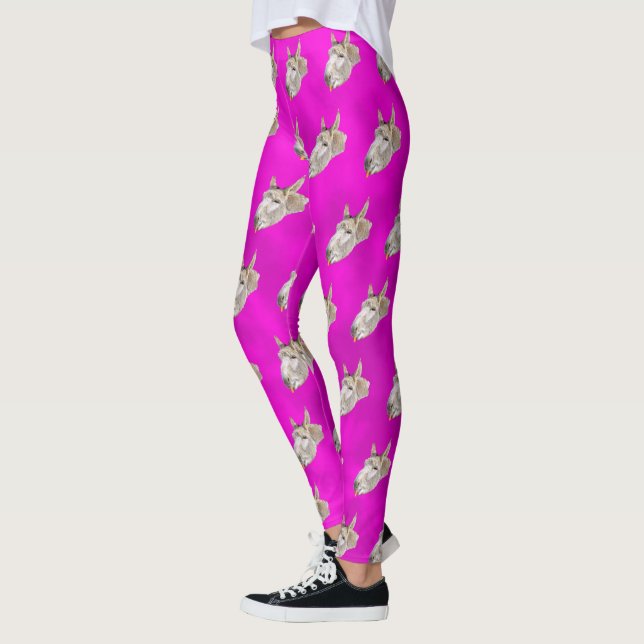Legging Padrão De Macaco Rosa Quente E Roxo, (Esquerda)