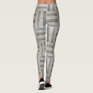 Legging Padrão de madeira sem costura
