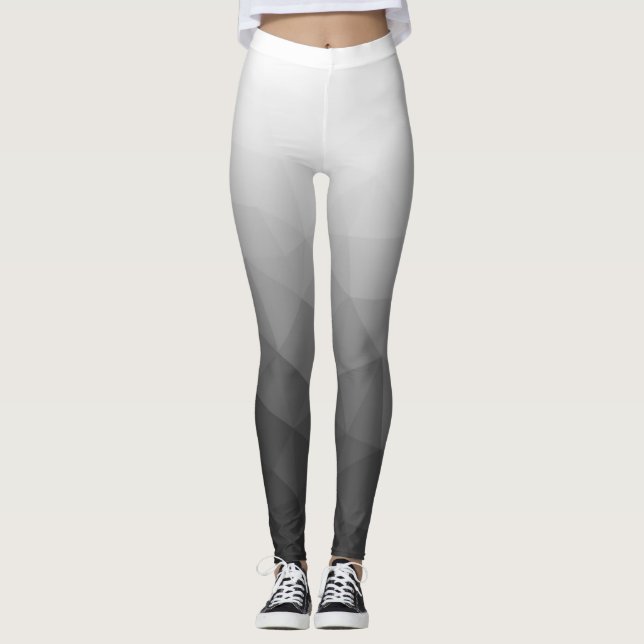 Legging Padrão de Malha da Geometria Gradiente Branco da c (Frente)