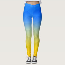 Legging Padrão de malha geométrica azul-ucraniano