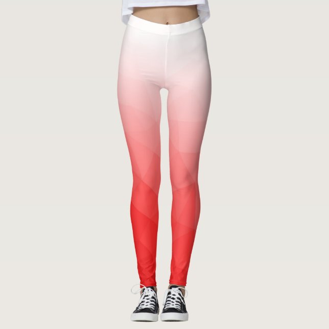 Legging Padrão de Malha Geométrica com Gradiente Branco Ve (Frente)