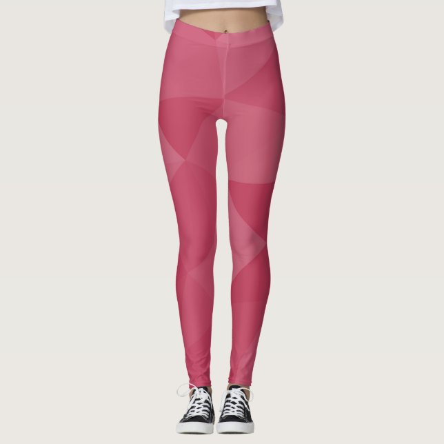 Legging Padrão de malha geométrica rosa claro (Frente)