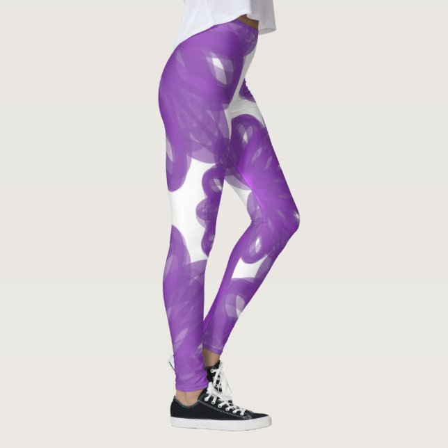 Legging Padrão de Mandala de Flor Violeta (Direita)