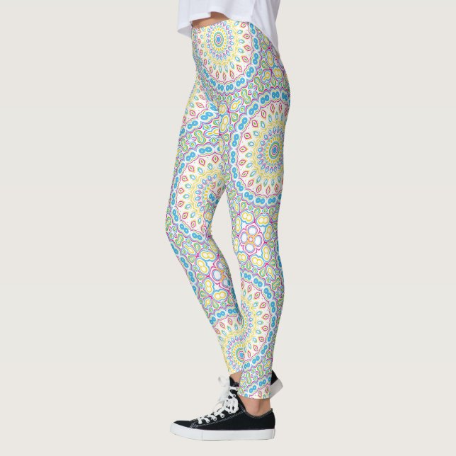 Legging Padrão de Mandala multicolorido (Esquerda)