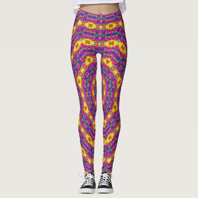 Legging Padrão de Mandala Psychedelic Splodge (Frente)