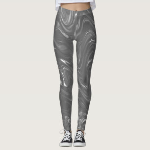 Legging Padrão de Mármore da Cinza abstrato