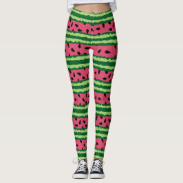 Legging Padrão de Melancia Cótea rosa e verde