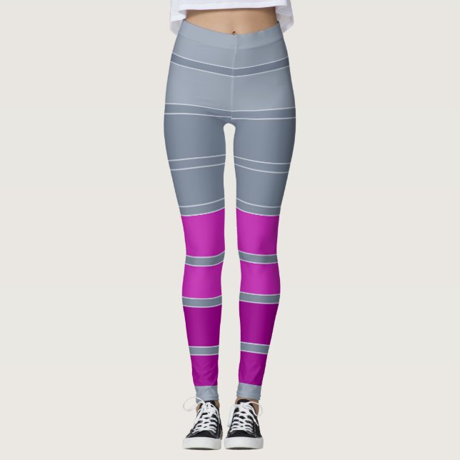 Legging Padrão de moda roxo de cinzas distribuídas (Frente)